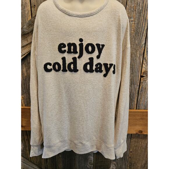 Zara kids SOFT spell out enjoy cold days winter lounge top long sleeve 11 - 12 - Picture 1 of 7